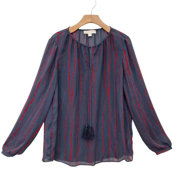 Michael Kors Women's Blouse Size Large Navy - Picture 1 of 10